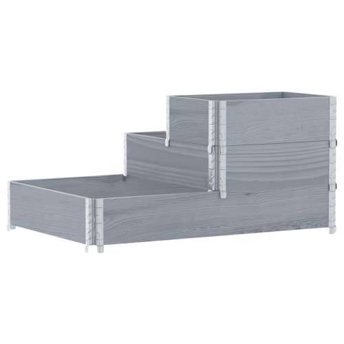 Povišena gredica s 3 razine siva 120 x 80 cm masivna borovina - Siva 120 x 80 cm (60 x 40 cm) 1 Cijena