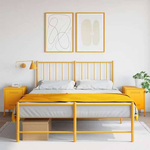 Noćni ormarići 2 kom žuta boja senfa 36 x 39 x 50,5 cm čelični - Žuta 2 Cijena