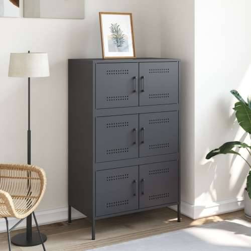 Visoka komoda antracit 67 x 39 x 113 cm čelična Antracit 1 Cijena