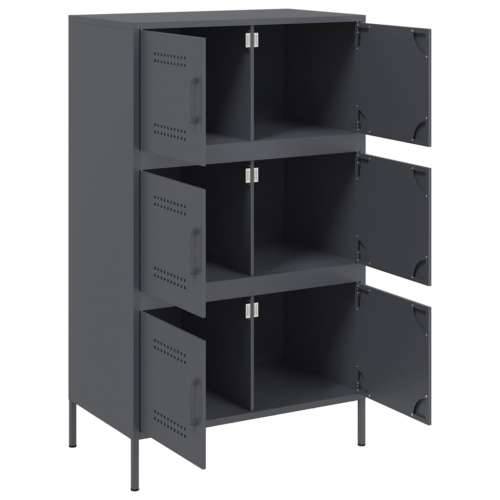 Visoka komoda antracit 67 x 39 x 113 cm čelična Antracit 1 Cijena