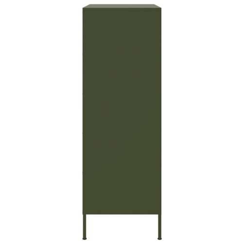 Visoka komoda maslinastozeleni 67 x 39 x 113 cm čelična Zelena 1 Cijena