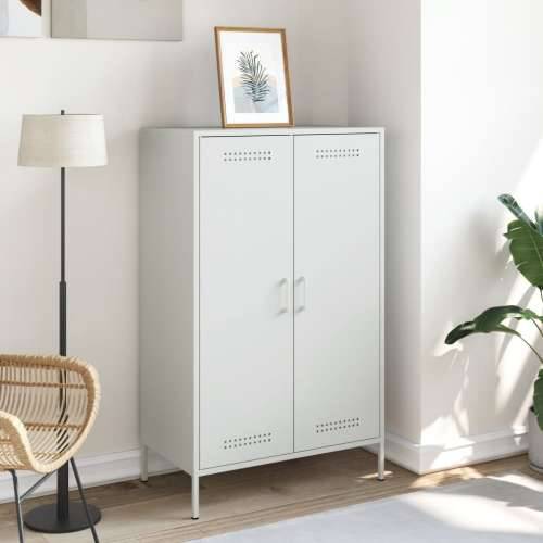 Visoka komoda bijela 67 x 39 x 113 cm čelična Bijela 1 Cijena