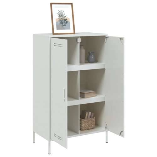 Visoka komoda bijela 67 x 39 x 113 cm čelična Bijela 1 Cijena