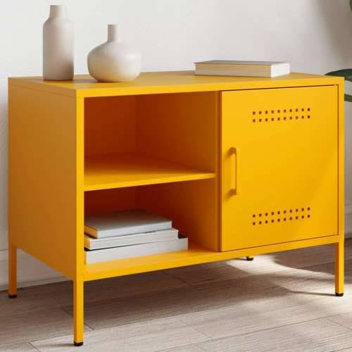TV ormarić žute boje senfa 68 x 39 x 50,5 cm čelični - Žuta 1 Cijena