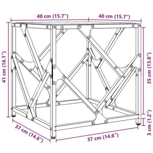 Stolić za kavu s crnom staklenom površinom 40x40x41 cm čelik - crno staklo 40 x 40 x 41 cm 1 Cijena