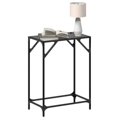 Konzolni stol s crnom staklenom površinom 60x35x81 cm čelični - Crna 60 x 35 x 81 cm 1 Cijena