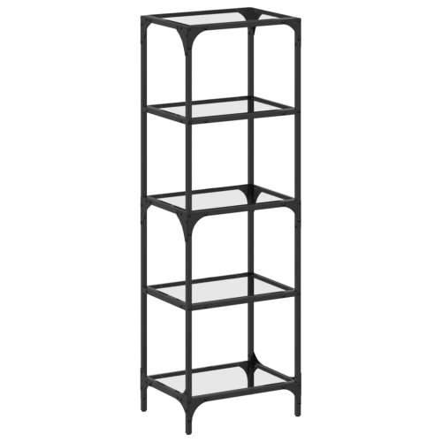 Stalak za pohranu sa staklenim vrhom crni 40x30x123 cm čelični - Crna 40 x 30 x 123 cm 1 Cijena