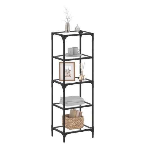 Stalak za pohranu sa staklenim vrhom crni 40x30x123 cm čelični - Crna 40 x 30 x 123 cm 1 Cijena