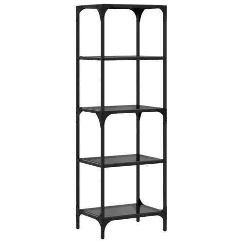 Stalak za pohranu sa staklenim vrhom crni 40x30x123 cm čelični - Crna 40 x 30 x 123 cm 1 Cijena