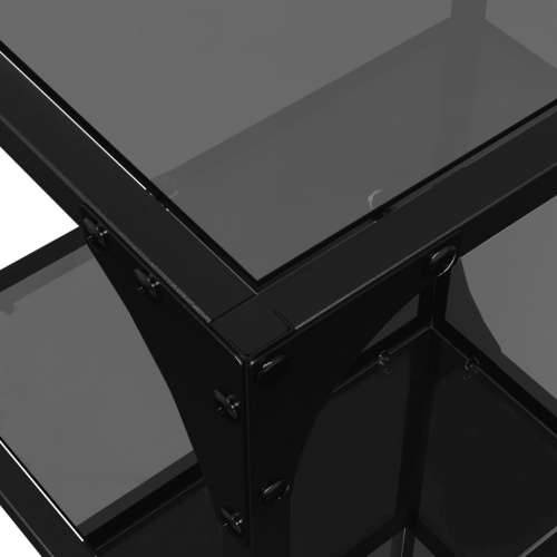 Stalak za pohranu sa staklenim vrhom crni 40x30x123 cm čelični - Crna 40 x 30 x 123 cm 1 Cijena