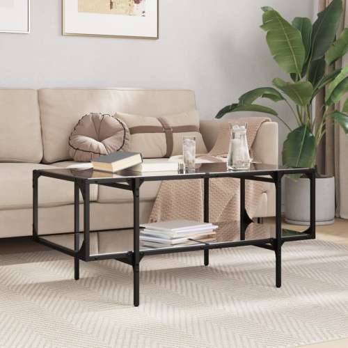 Stolić za kavu s crnom staklenom površinom 98,5x50x45 cm čelik - Crna 1 Cijena