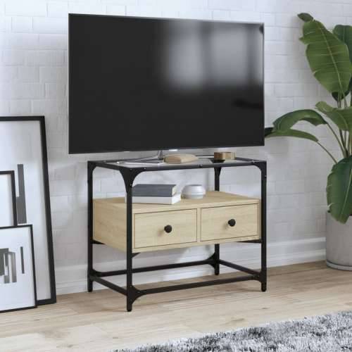 TV ormarić sa staklenom površinom boja hrasta 60x35x51 cm drvo - sonoma hrast 1 60 cm Cijena