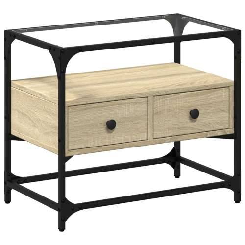 TV ormarić sa staklenom površinom boja hrasta 60x35x51 cm drvo - sonoma hrast 1 60 cm Cijena