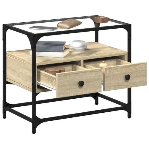 TV ormarić sa staklenom površinom boja hrasta 60x35x51 cm drvo - sonoma hrast 1 60 cm Cijena