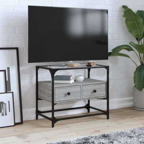 TV ormarić sa staklenom površinom boja hrasta 60x35x51 cm drvo - Sivi hrast sonoma 1 60 cm Cijena