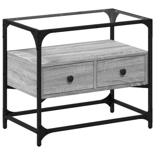 TV ormarić sa staklenom površinom boja hrasta 60x35x51 cm drvo - Sivi hrast sonoma 1 60 cm Cijena