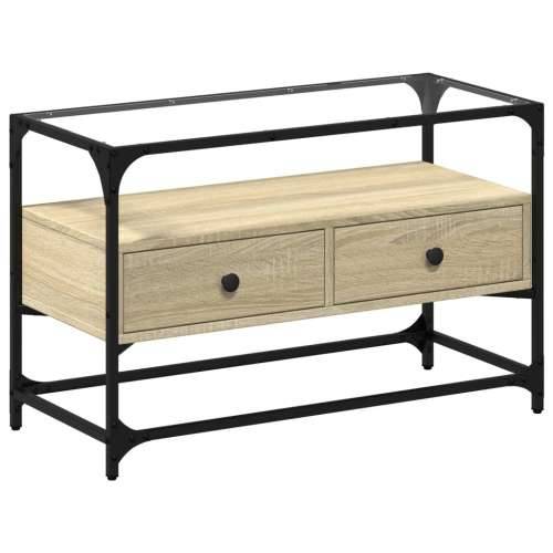 TV ormarić sa staklenom površinom boja hrasta 80x35x51 cm drvo - sonoma hrast 1 80 cm Cijena
