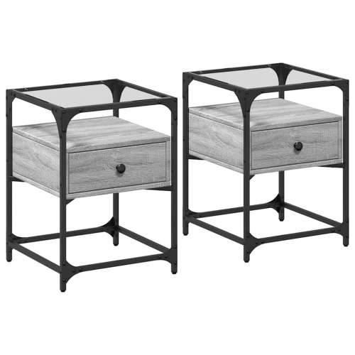 Noćni ormarići 2 kom boja hrasta 40x40x55 cm konstruirano drvo - Sivi hrast sonoma 2 Cijena
