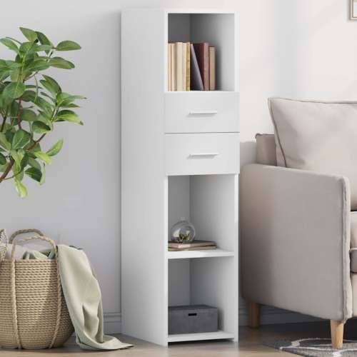 Visoka komoda bijela 30 x 42,5 x 124 cm od konstruiranog drva - Bijela 1 Cijena