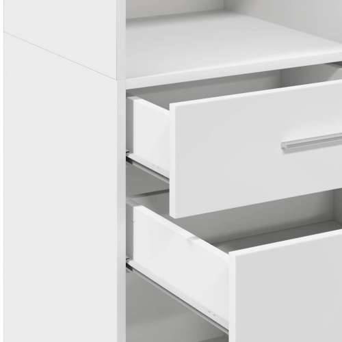 Visoka komoda bijela 30 x 42,5 x 124 cm od konstruiranog drva - Bijela 1 Cijena