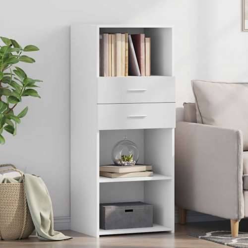 Visoka komoda bijela 50 x 42,5 x 124 cm od konstruiranog drva - Bijela 1 Cijena