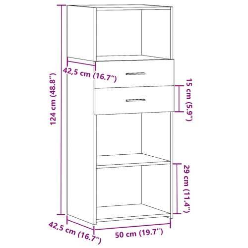 Visoka komoda siva boja hrasta 50x42,5x124 cm konstruirano drvo Sivi hrast sonoma 1 Cijena