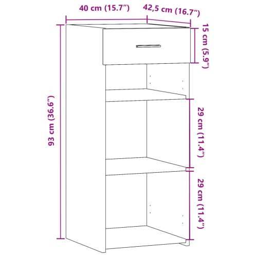 Komoda siva boja hrasta 40 x 42,5 x 93 cm od konstruiranog drva - Sivi hrast sonoma 1 Cijena