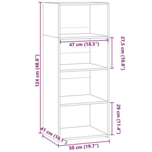 Visoka komoda crna 50 x 41 x 124 cm od konstruiranog drva - Crna 1 Cijena