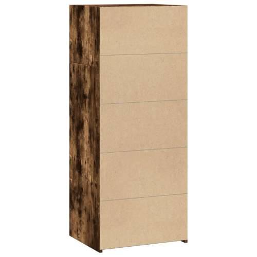 Visoka komoda boja hrasta 50 x 41 x 124 cm konstruirano drvo - Dimljeni hrast 1 Cijena