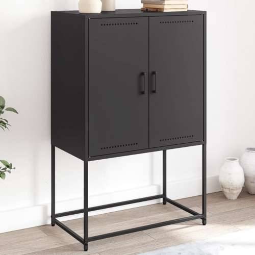 Visoka komoda crna 68,5 x 38,5 x 107 cm čelična Crna 1 Cijena