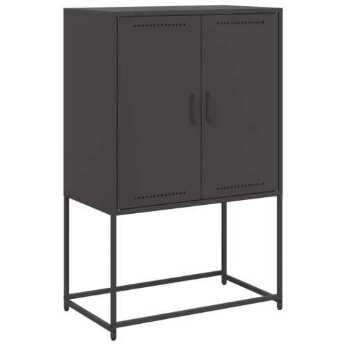 Visoka komoda crna 68,5 x 38,5 x 107 cm čelična Crna 1 Cijena
