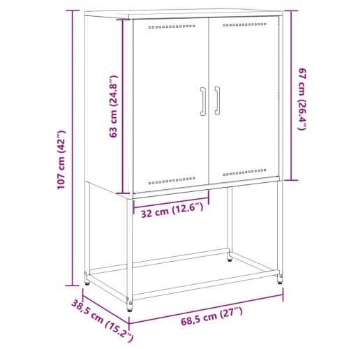 Visoka komoda maslinastozeleni 68,5x38,5x107 cm čelična Zelena 1 Cijena