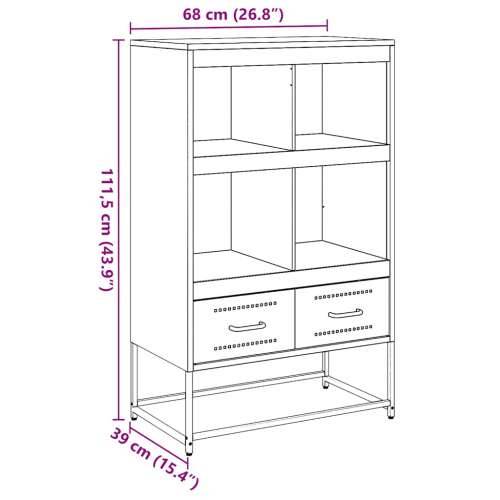 Visoka komoda crna 68x39x111,5 cm od čelika Crna 1 Cijena