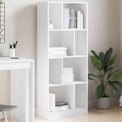 Regal za knjige bijeli 57 x 28,5 x 141 cm konstruirano drvo - Bijela 1 141 cm Cijena