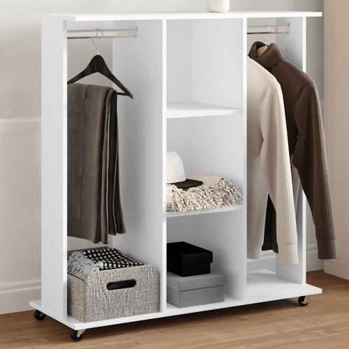 Ormar s kotačima bijeli 102 x 38 x 110 cm od konstruiranog drva - Bijela 1 Cijena