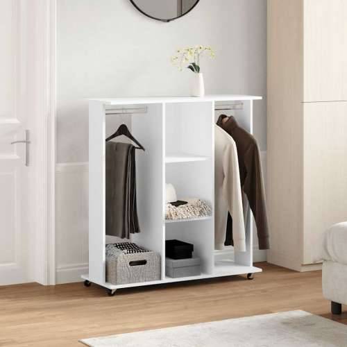 Ormar s kotačima bijeli 102 x 38 x 110 cm od konstruiranog drva - Bijela 1 Cijena
