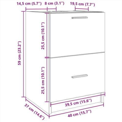 Ormarić za Lavabo - Umivaonik bijeli 40 x 37 x 59 cm konstruirano drvo - Bijela 40 x 37 x 59 cm 1 Cijena