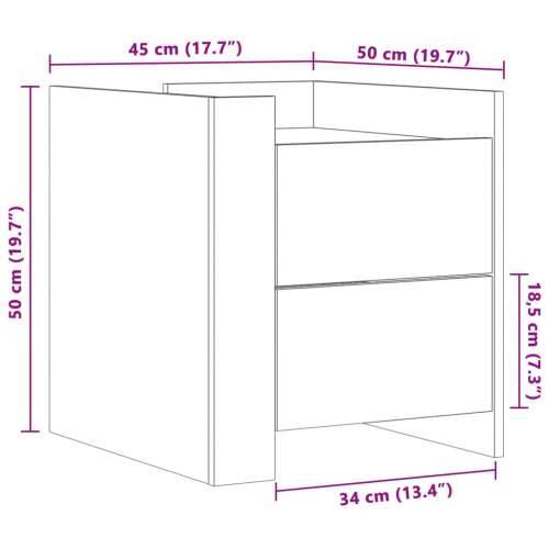 Noćni ormarić dimljena boja hrasta 45x50x50cm konstruirano drvo - Dimljeni hrast 1 Cijena
