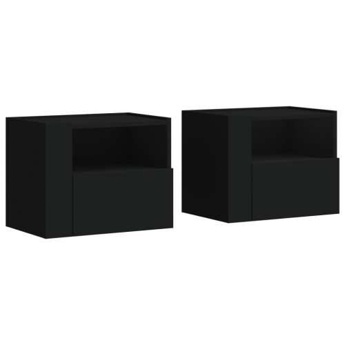 Zidni noćni ormarići 2 kom crni 45 x 30 x 35 cm - Crna 2 Cijena