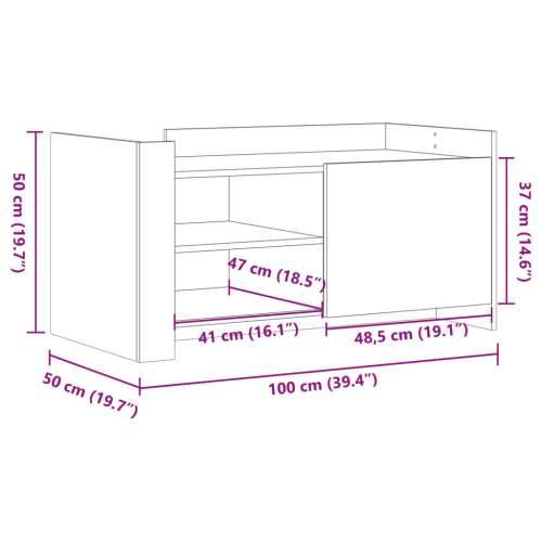Stolić za kavu siva boja betona 100 x 50 x 50 cm od drva - Beton siva 1 100 cm Cijena