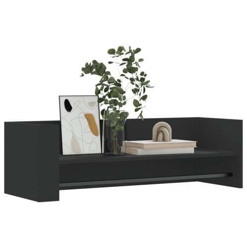 Zidna polica crna 100 x 35 x 30,5 cm od konstruiranog drva - Crna 100 x 35 x 30.5 cm 1 Cijena