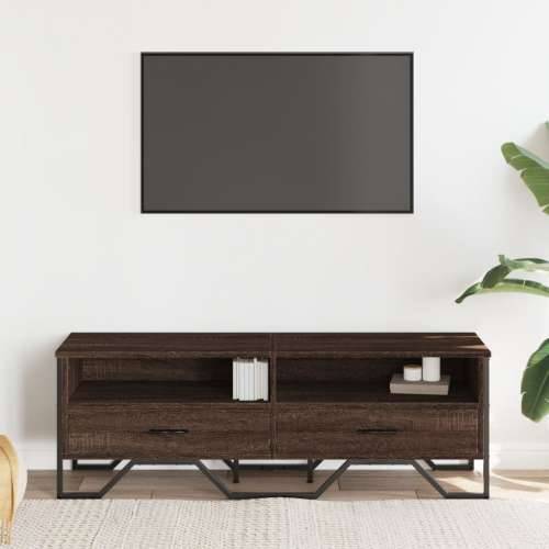 TV ormarić smeđa boja hrasta 122 x 34 x 41 cm konstruirano drvo - Smeđi hrast 1 Cijena