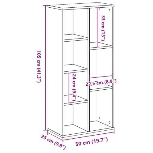 Regal za knjige bijeli 50x25x105 cm konstruirano drvo - Bijela 1 Cijena