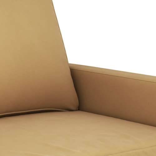 3-dijelni set sofa s jastucima smeđi baršunasti - Smeđa s jastučićima i tabureom Cijena