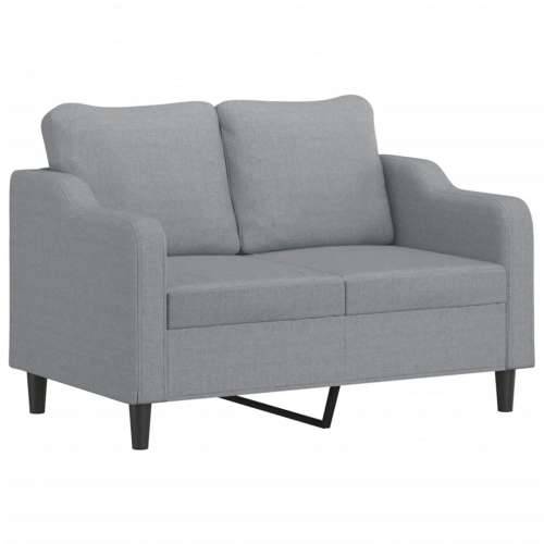 4-dijelni set sofa s jastucima svjetlosivi od tkanine - Svjetlosiva s jastučićima i tabureom Cijena