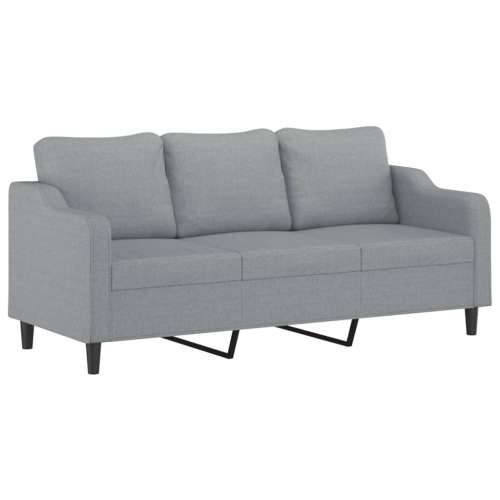 4-dijelni set sofa s jastucima svjetlosivi od tkanine - Svjetlosiva s jastučićima i tabureom Cijena