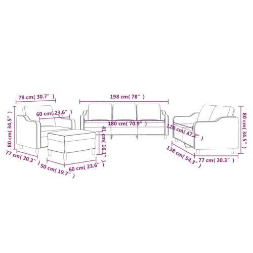 4-dijelni set sofa s jastucima svjetlosivi od tkanine - Svjetlosiva s jastučićima i tabureom Cijena