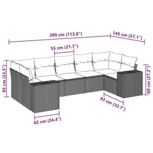 Vrtna garnitura - 7-dijelni set vrtnih sofa svjetlosivi od poliratana - Svjetlosiva i tamnosiva 1 Cijena