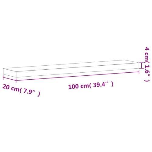 Zidna polica 100x20x4 cm od masivne bukovine - Prirodna 100 x 20 x 4 cm 1 Cijena