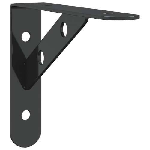 Nosači za police 4 kom 15x2,5x11,5 cm srebrni nehrđajući čelik - Crna 15 x 2.5 x 11.5 cm 1 Cijena